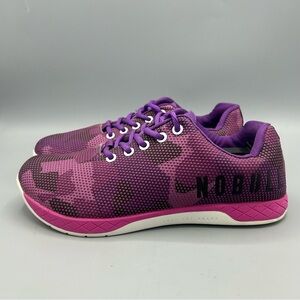 NOBULL Womens Size 9.5 Purple Camo Crossfit Trainers Shoes